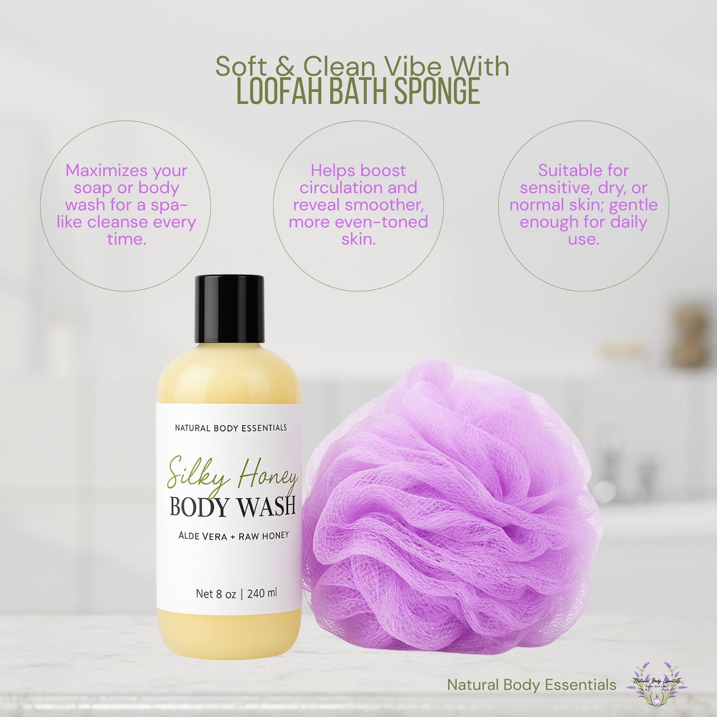 Gentle Loofah Bath Sponge